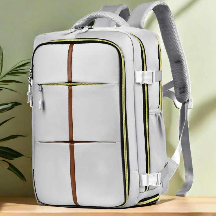 Rucsac de calatorie, Zola, 4 compartimente, spatiu pentru laptop 17'', buzunare multiple de organizare, port USB, compartiment tip troler, curele reglabile, impermeabil, 42x21x28 cm, gri deschis Rucsac de calatorie, Zola, 4 compartimente, spatiu pentru laptop 17'', buzunare multiple de organizare, port USB, compartiment tip troler, curele reglabile, impermeabil, 42x21x28 cm, gri deschis